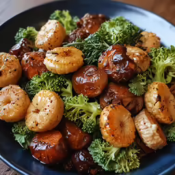 a bowl filled with broccoli and other types of food