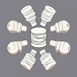 an illustration of a circle of white cupcakes