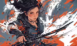 the witch of the north character on a red and white background