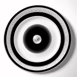 a close up of a plate with an unusual design on it