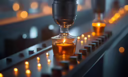 an open small glass cup that has a light inside