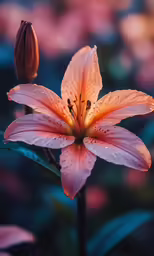 the light pink flower has been taken from the back