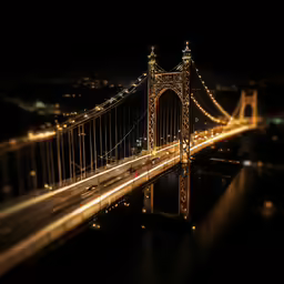 the lights of traffic streak across the golden gate bridge