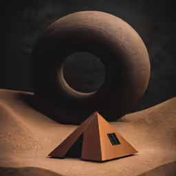 a model house is sitting on top of sand