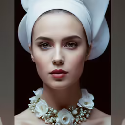 a beautiful young lady with a white hat