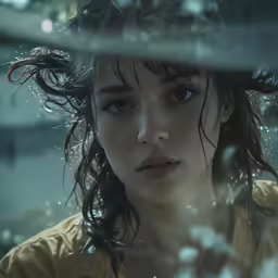 a girl in a yellow shirt looks sad