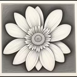 a flower that is sitting in the middle of a black and white picture