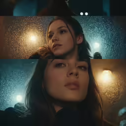the light between two girls is reflecting off of their eyes