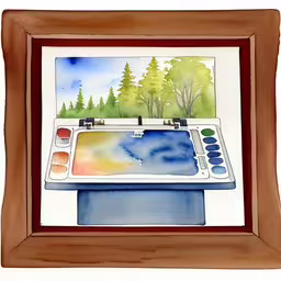 a watercolor painting of an atm machine,an image of a drawing of a washer