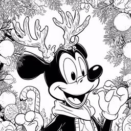 a cartoon character in a holiday scene