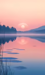 the sun is rising over the mountains at dawn