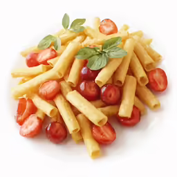 a plate filled with pasta and tomatoes