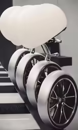 a wheel chair sitting on the steps