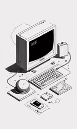 a drawing of a computer with the word kak spelled on it