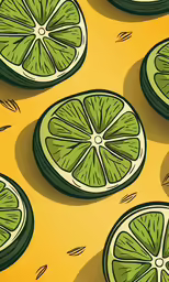 a pattern made up of lemon slices on yellow background