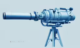 an object is shown on a tripod with its light blue color