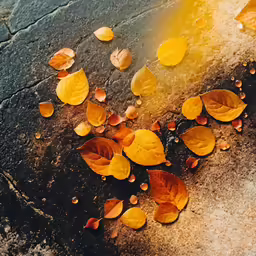 the petals have been thrown onto the pavement