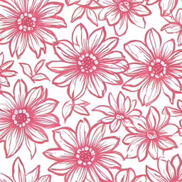 an image of a flower pattern with pink flowers on a white background