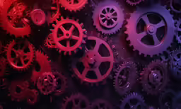 a bunch of very colorful and creative looking gears