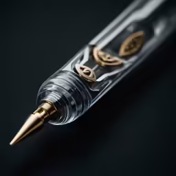 the writing device on top of a black table