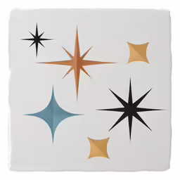 different shapes of stars are arranged on the white background