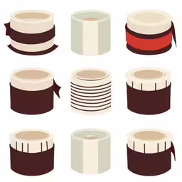 a bunch of different kinds of tape on a white background
