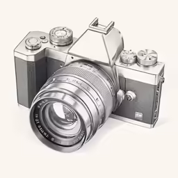 an old photo of a camera, taken on a white background
