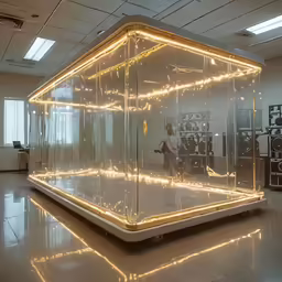 an empty room with various items on the floor