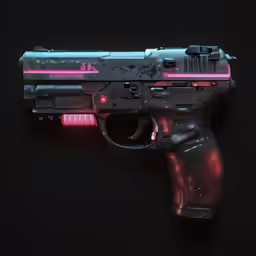 a gun with a light painted on the side