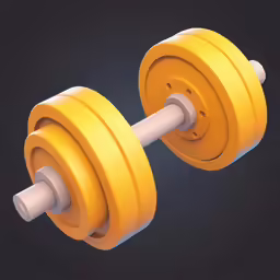 an image of a yellow dumbbell