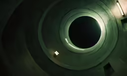an interesting looking hole in a wall that has lights on it