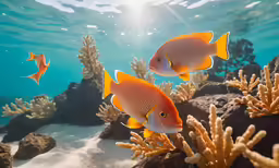 an underwater view of some very pretty fish