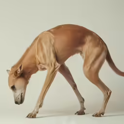 there is a very cute dog that is looking down