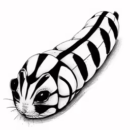 black and white illustration of a striped butterfly