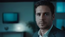 a close up shot of a man looking into the distance