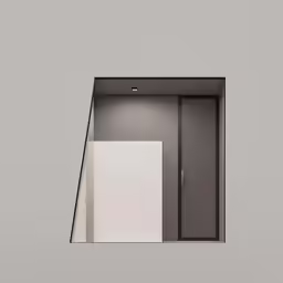 an open door and the corner of a room
