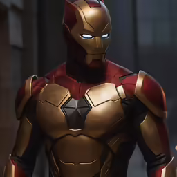 iron man in a suit looks very serious