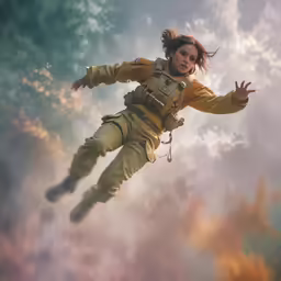 an image of a woman in the air