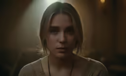 woman looking on in a darkened room while standing up