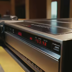 the clock on the side of the stereo is showing 3 55