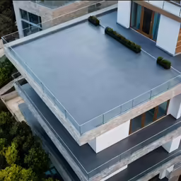 the roof has several plants on it