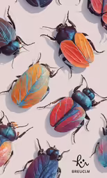 this is a group of colorful bugs together