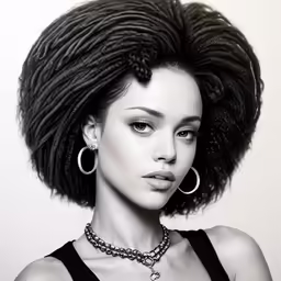 an image of a woman with big hoop earrings