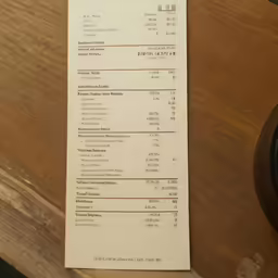 there is a receipts receipt for a coffee house