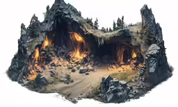 an area with rock formations that look like hills