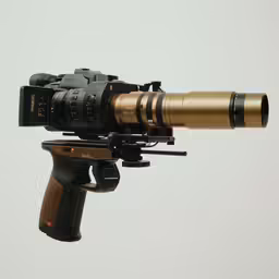 a camera mounted on a tripod attached to a canon 35mm f2 8