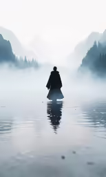 a person that is standing in the water