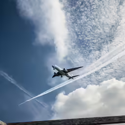 an air plane that is in the air