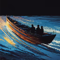 two large boats with passengers are riding through the water