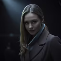 a young woman is in the spotlight light